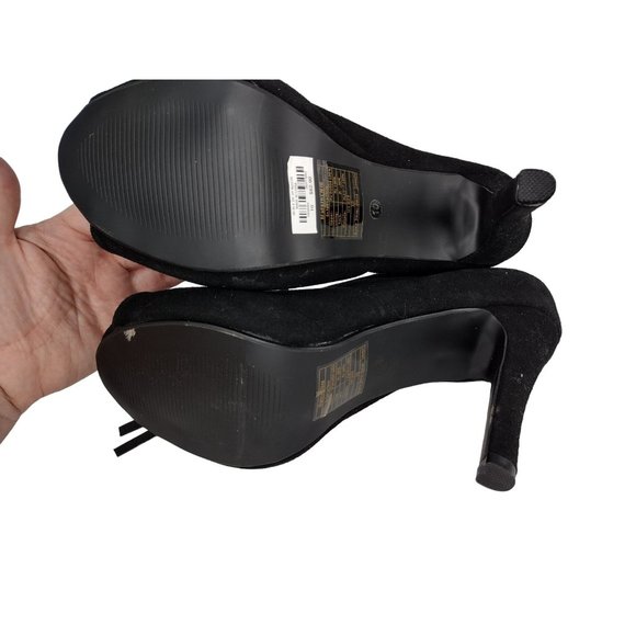 Torrid Women's Open Peep Toe Black Zip Up Bootie‎ 4 Inch Heels Size 10 - Picture 5 of 6